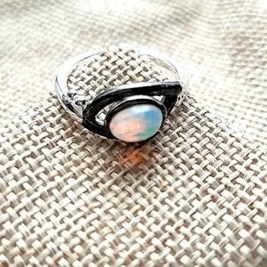 Ethiopian Opal Black Ring